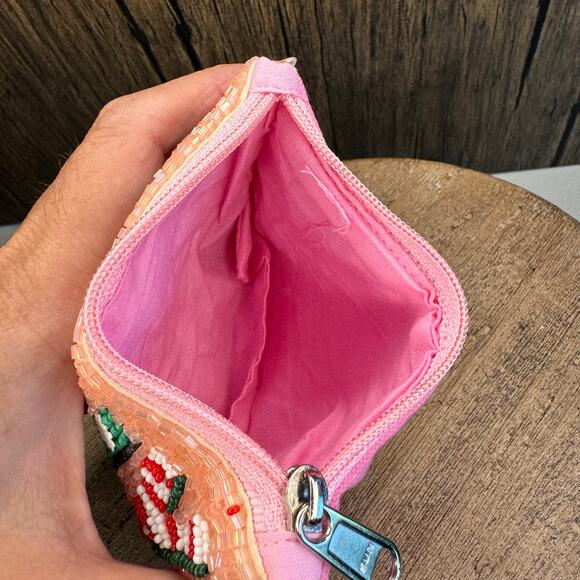 Beaded Holiday Coin Purse Flower Coin Purse Accessories Travel Pouch NEW - Picture 5 of 5